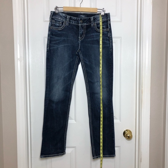 Silver Jeans Co. Cotton Blend Blue Wash MidRise Straight Leg Jeans W30 / L30 - Picture 14 of 16
